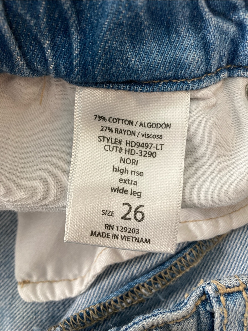NEW Hidden Jeans Nori High Rise Extra Wide Leg, Size 26 - Picture 9 of 13